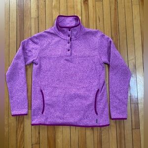 Eddie Bauer Women’s Snap Fleece Pullover Sweater Size S – Pink/Purple